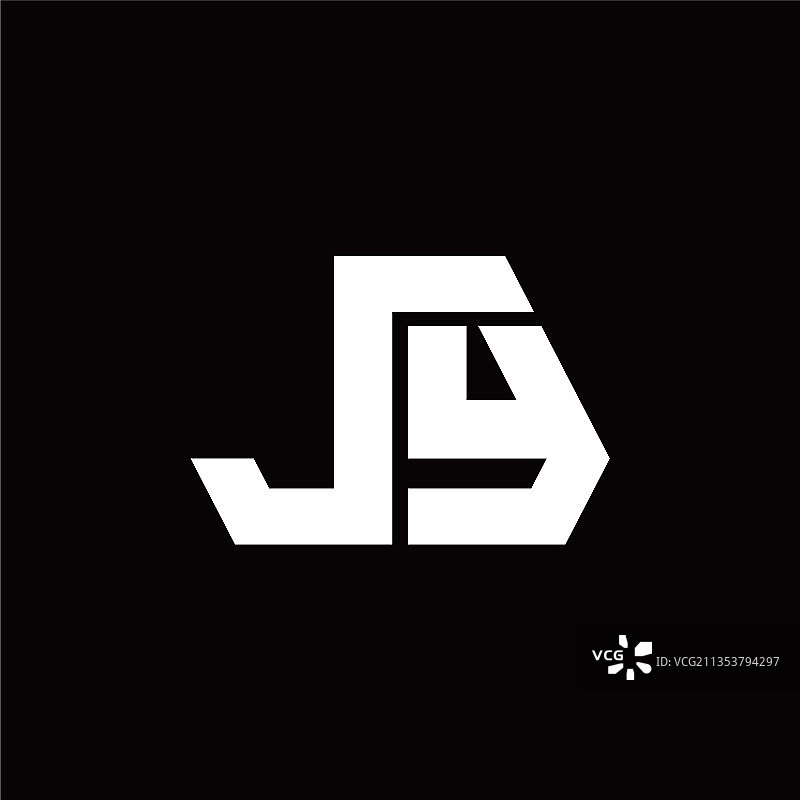 JY标志组合带八边形样式设计图片素材