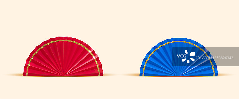 中式半圆纸扇图片素材