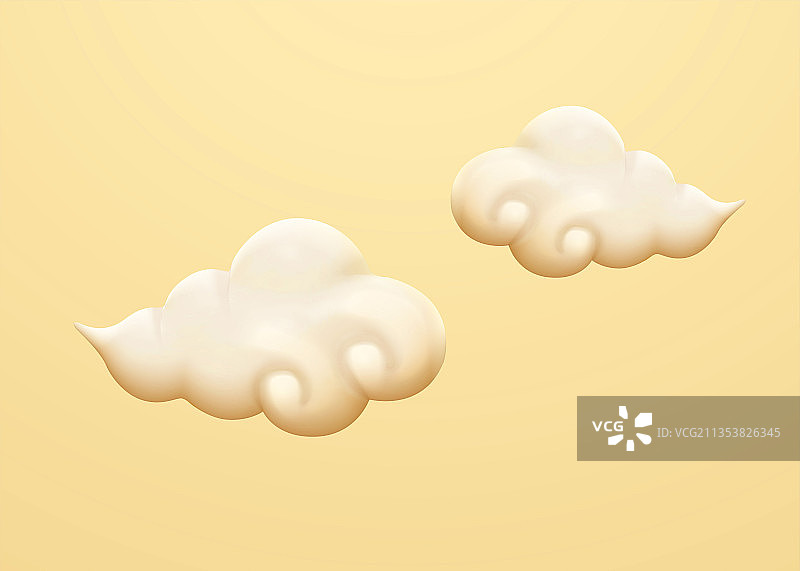 东方风格的白云图片素材