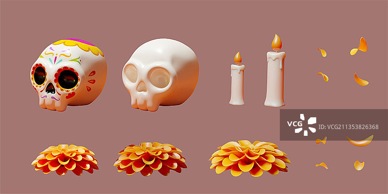 亡灵节元素集图片素材