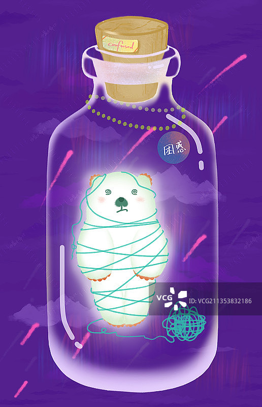 情绪瓶子-困惑图片素材