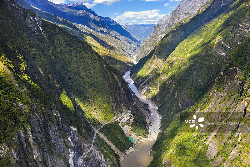 虎跳峡航拍图片素材