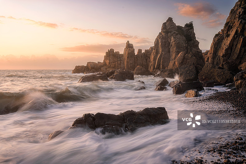 半屏山日出图片素材