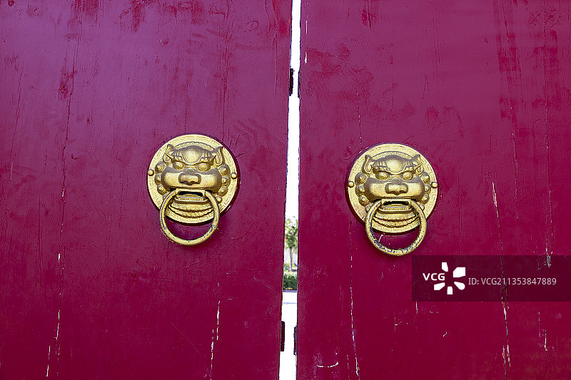 门把手、红色、金属、特写、中国元素图片素材