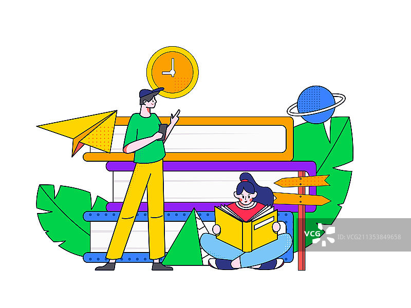 课程招生宣传互联网扁平矢量人物插画图片素材
