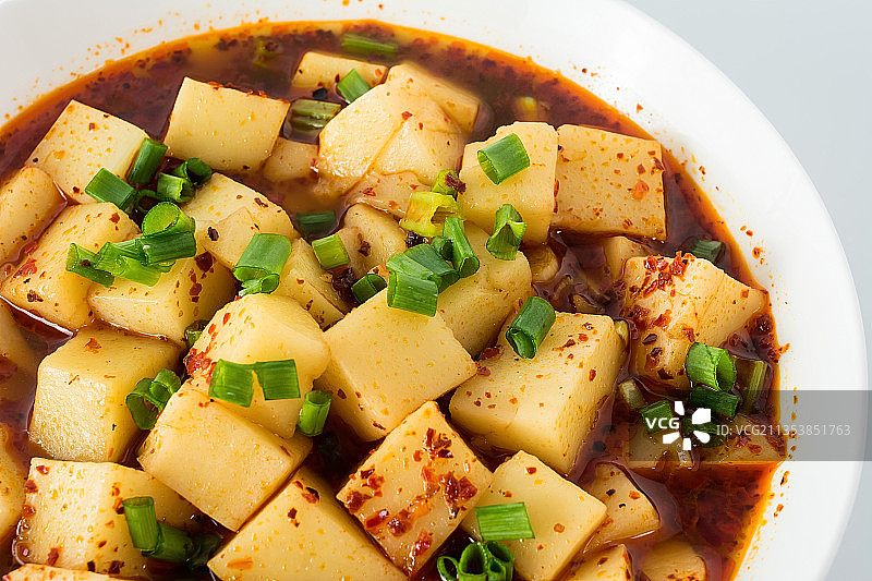 湖南美食煮米豆腐图片素材