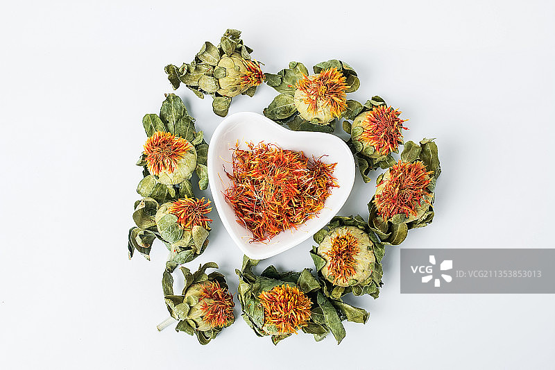 中草药材红花图片素材