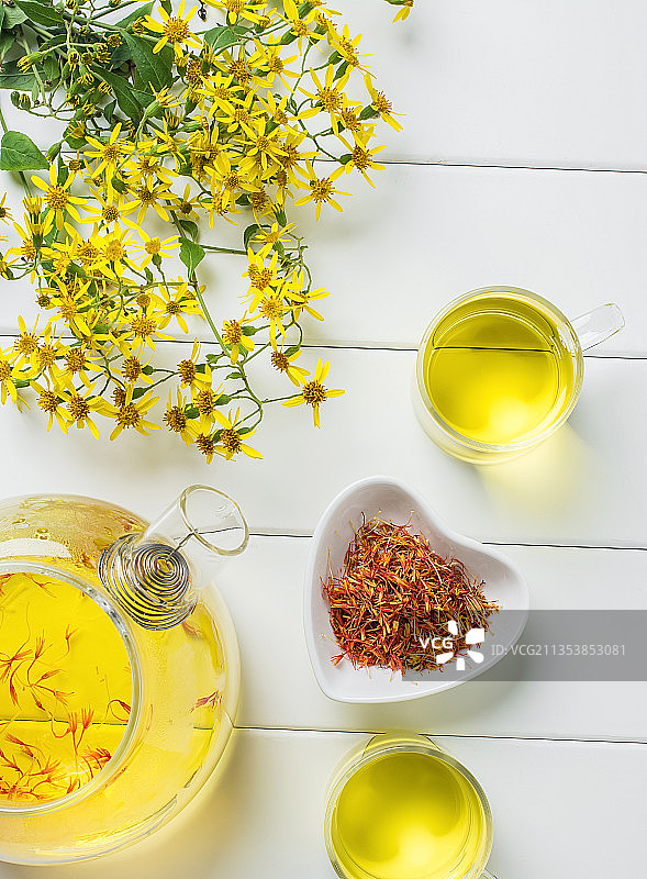 养生草本花茶，红花茶图片素材