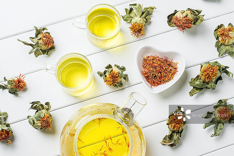 养生草本花茶，红花茶图片素材