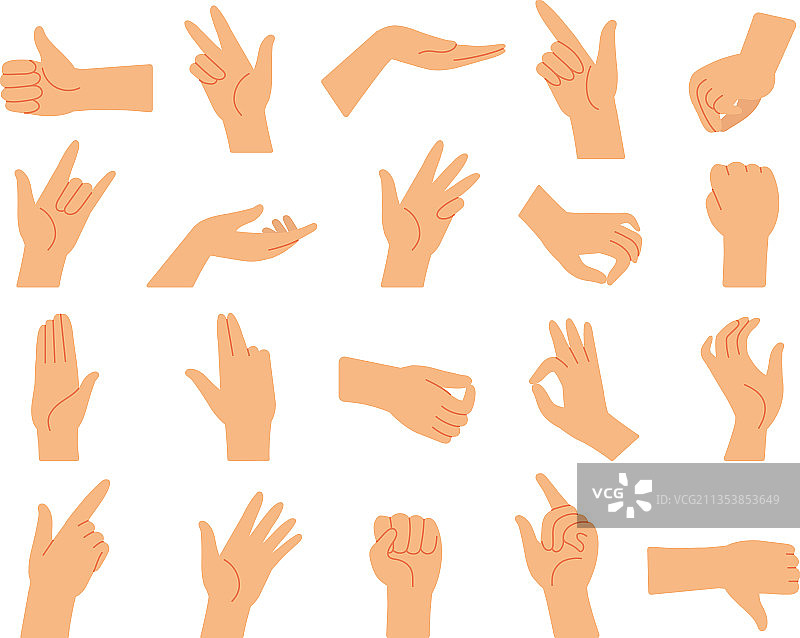 不同的手势合集图片素材