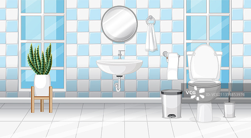 带有家具的浴室室内设计图片素材