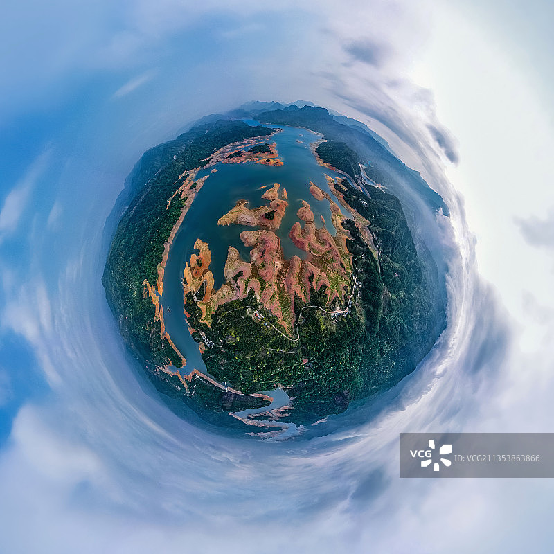 俯瞰大金湖图片素材