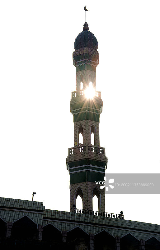 中国青海西宁东关清真大寺的伊斯兰塔式建筑图片素材