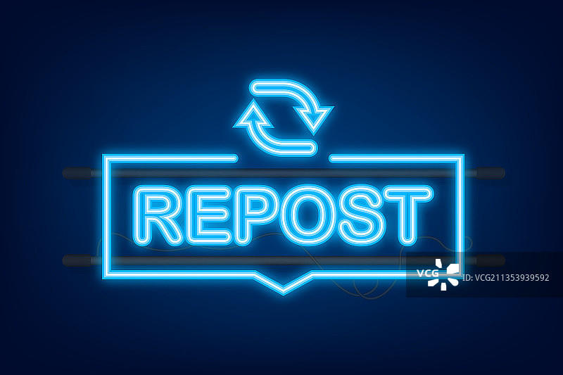 转发霓虹灯图标社交媒体标签图片素材