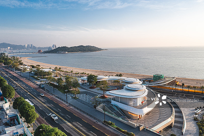 航拍珠海香炉湾沙滩城市阳台景观图片素材