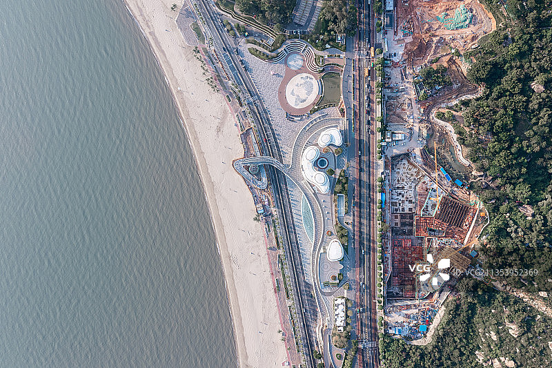 航拍珠海香炉湾沙滩城市阳台景观图片素材