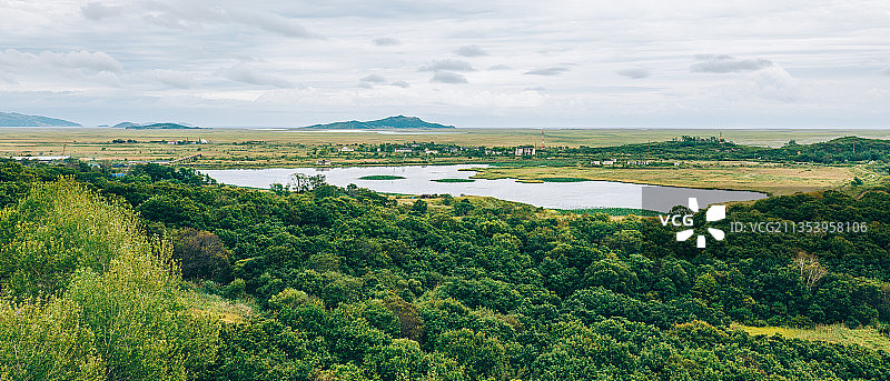 珲春防川龙虎阁一眼看三国图片素材