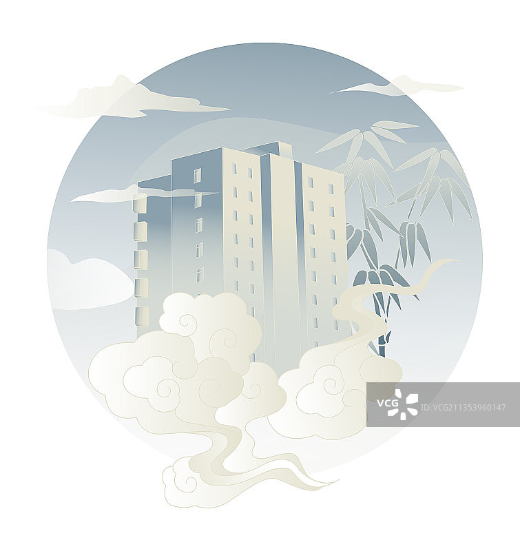 城市建筑插画图案图片素材