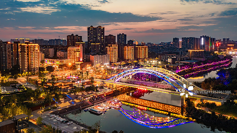 自贡高新夜色图片素材