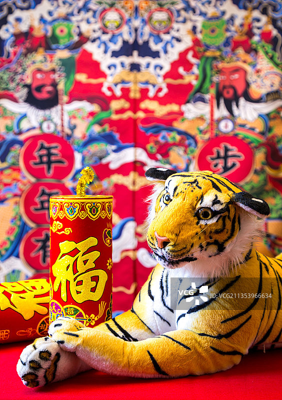 中国年，虎年，虎，爆竹，鞭炮图片素材