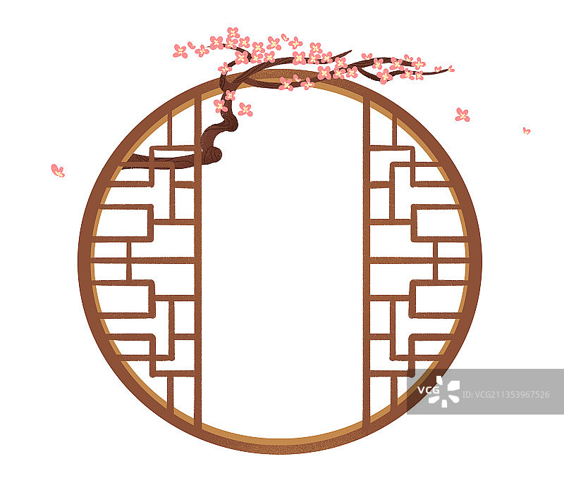 古风梅花窗户图片素材