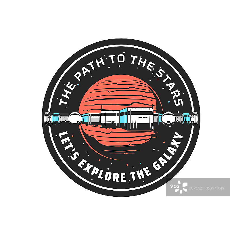 星系探索的轨道空间站图标图片素材