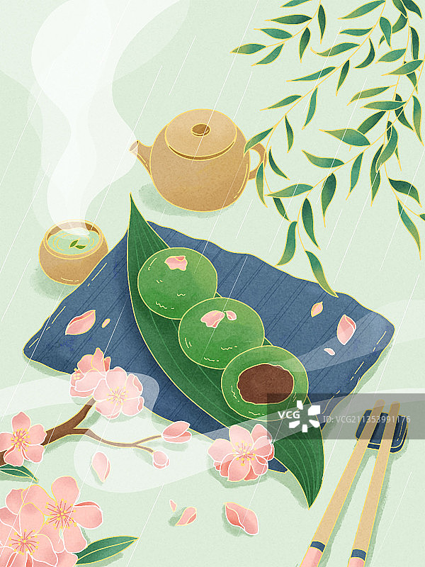 清明节的青团图片素材