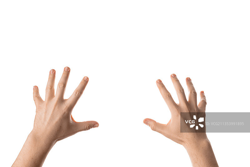 白色背景下的手势图片素材