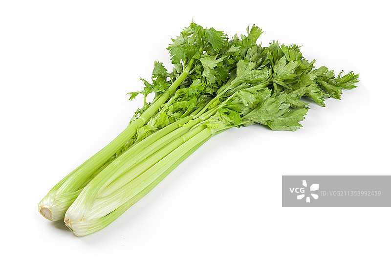 白色背景上的新鲜芹菜图片素材