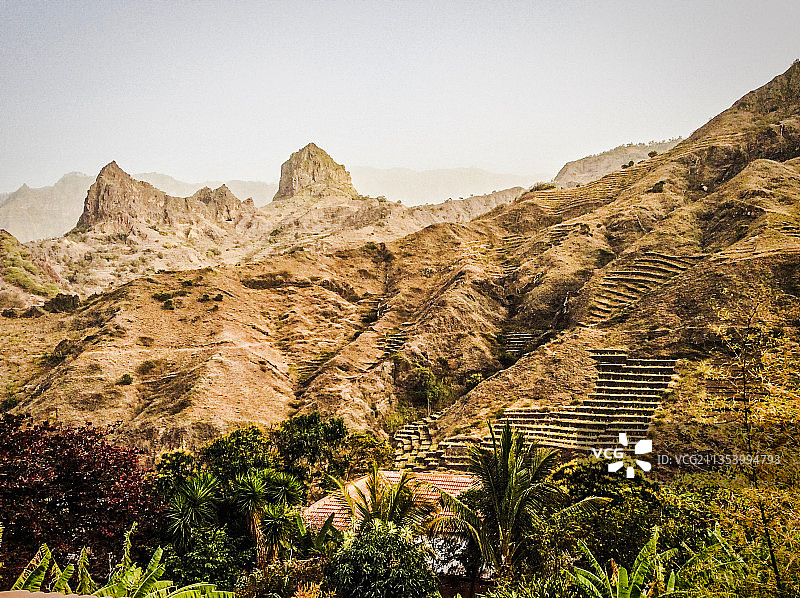 佛得角山区晴空美景图片素材