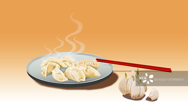 一盘饺子图片素材