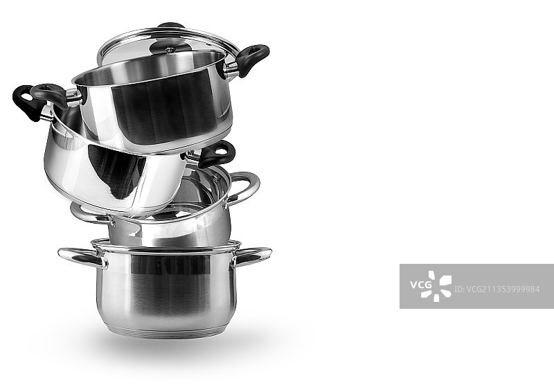 白色背景下的厨房用具特写图片素材