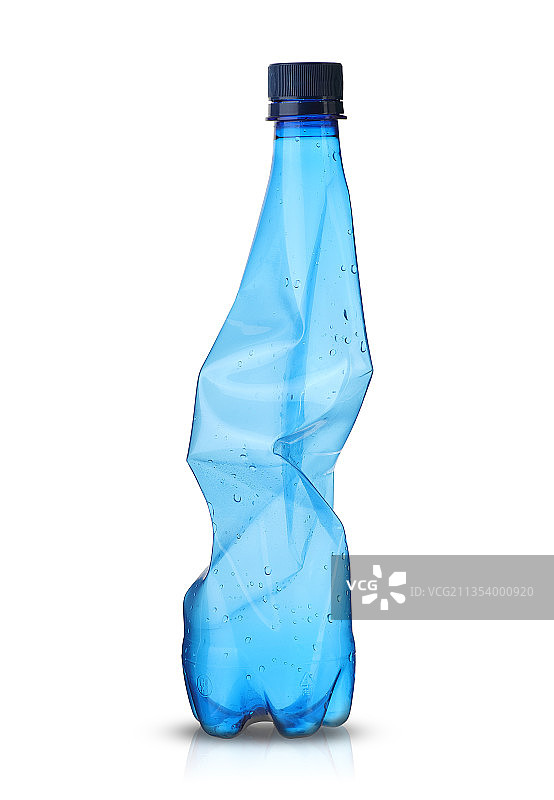 特写：白色背景下的蓝色瓶子图片素材
