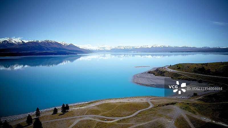 新西兰坎特伯雷的湖光山色图片素材
