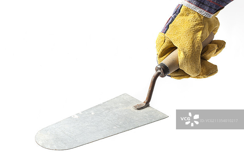 手持工作工具的局部照，白色背景图片素材