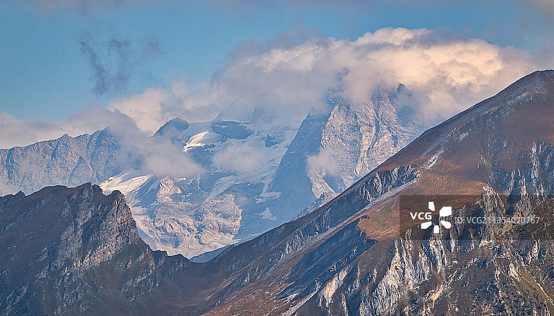 意大利布伦纳山口雪山全景图片素材