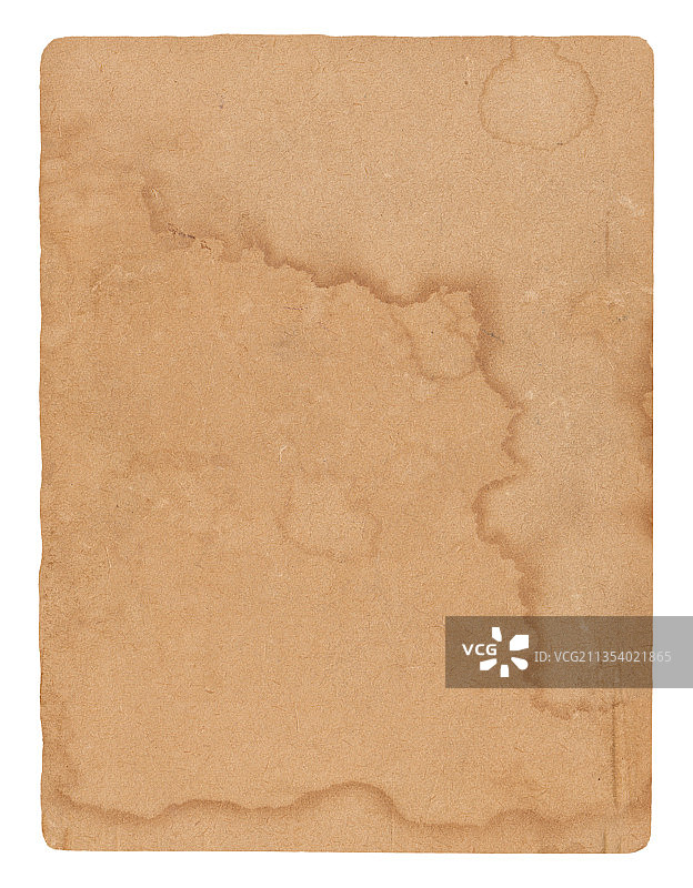 白色背景上的棕色纸张特写图片素材