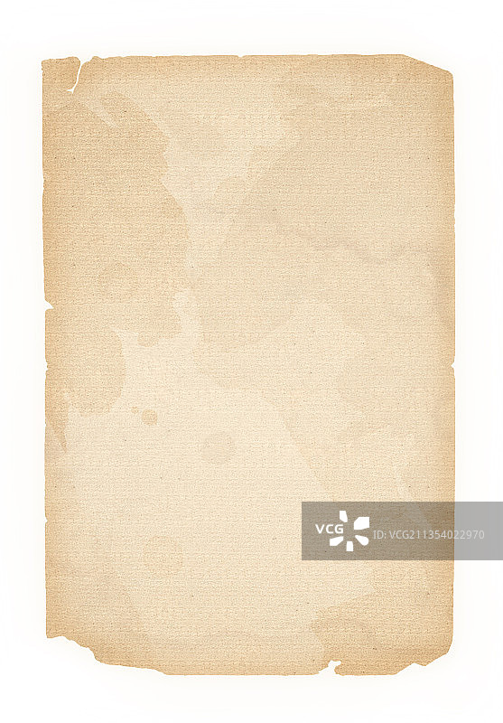 白色背景上的旧纸张特写图片素材