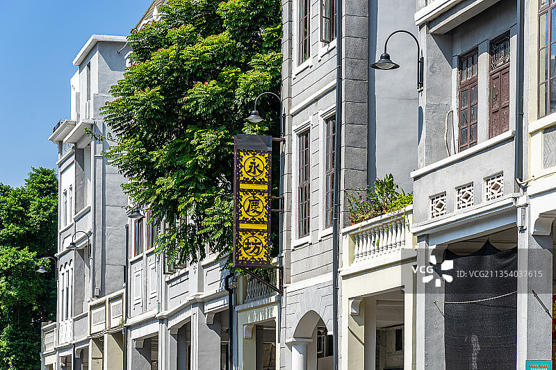 中国广州恩宁路永庆坊骑楼建筑景观图片素材