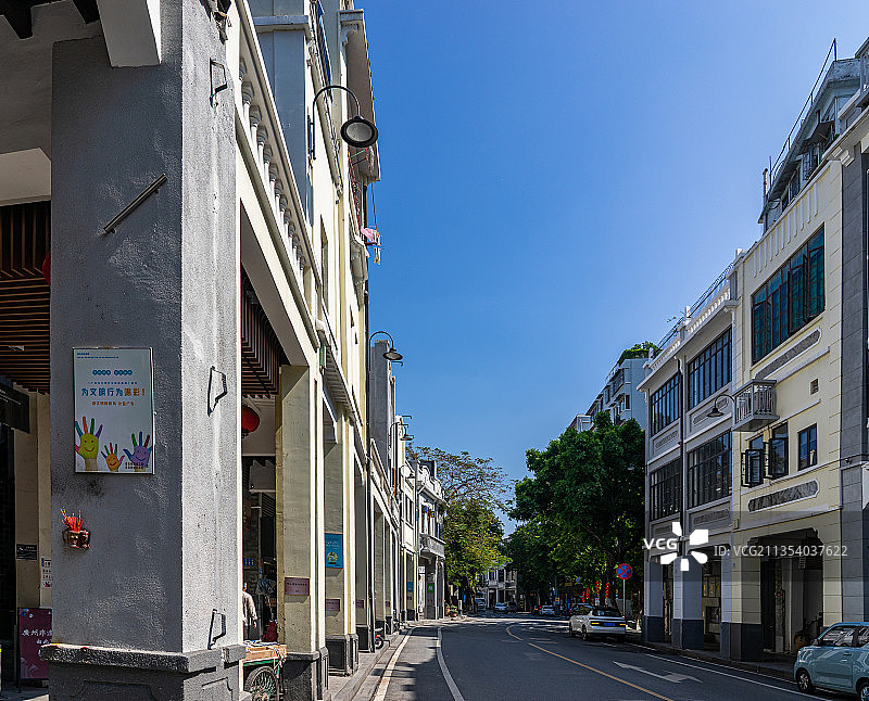 中国广州恩宁路永庆坊骑楼建筑景观图片素材