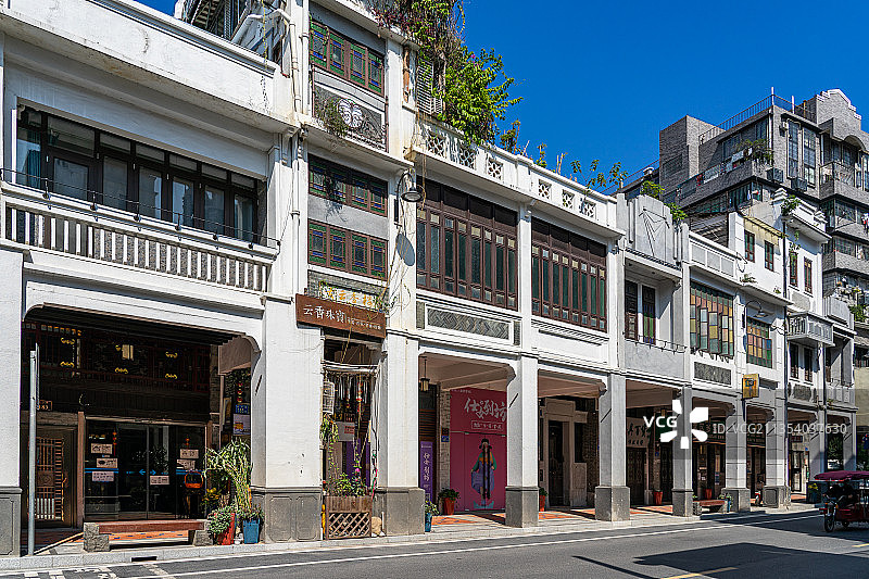 中国广州恩宁路永庆坊骑楼建筑景观图片素材
