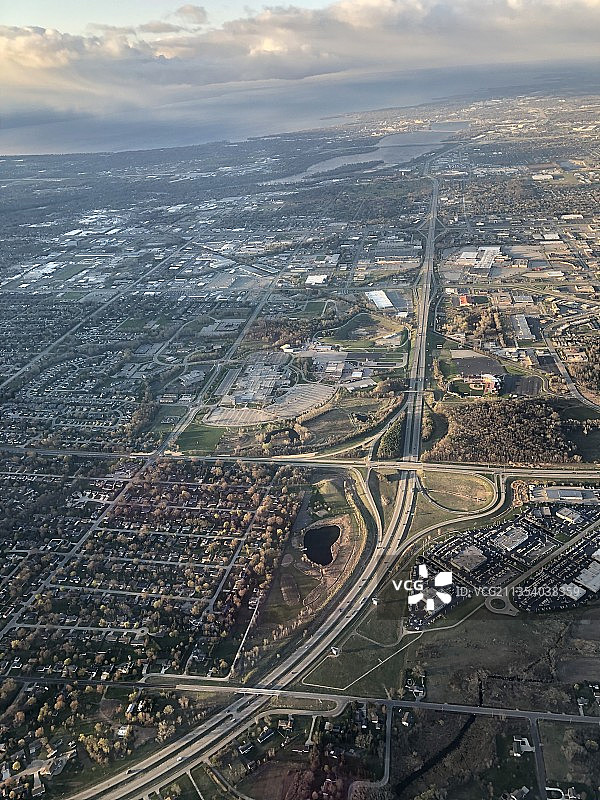 美国威斯康星州大楚特市城市景观航拍图片素材