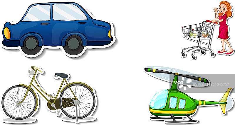 交通工具贴纸图片素材
