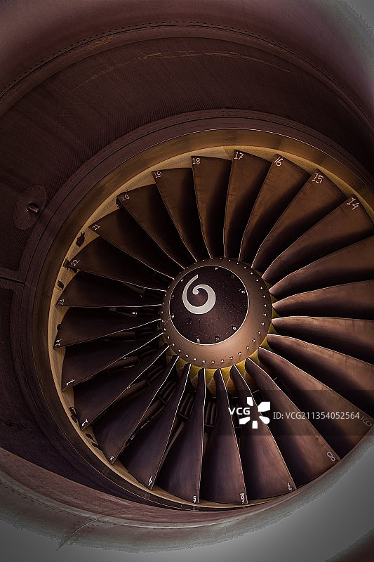 印度尼西亚飞机引擎特写图片素材