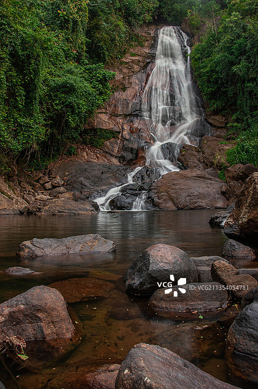 斯里兰卡拉特纳普勒森林瀑布风景图片素材