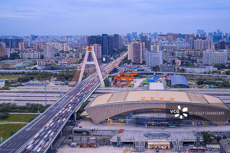 冬日黄昏天府立交图片素材