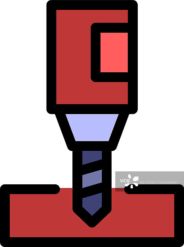 现代铣床彩色轮廓图标图片素材