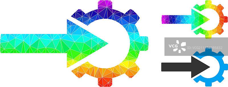 三角形齿轮集成图标图片素材