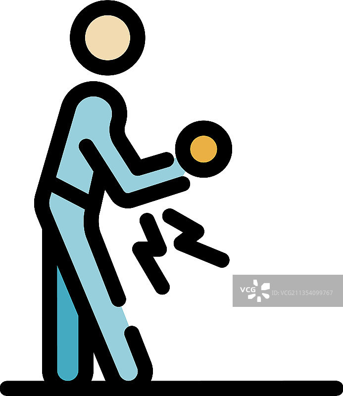 膝盖运动损伤彩色图标轮廓图片素材