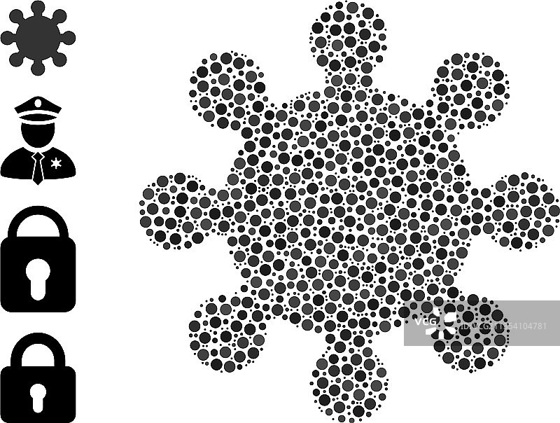 齿轮圆点拼贴图标设计图片素材